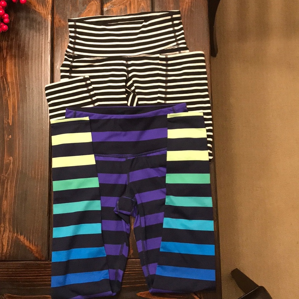 Pair of Athleta striped leggings size XXS